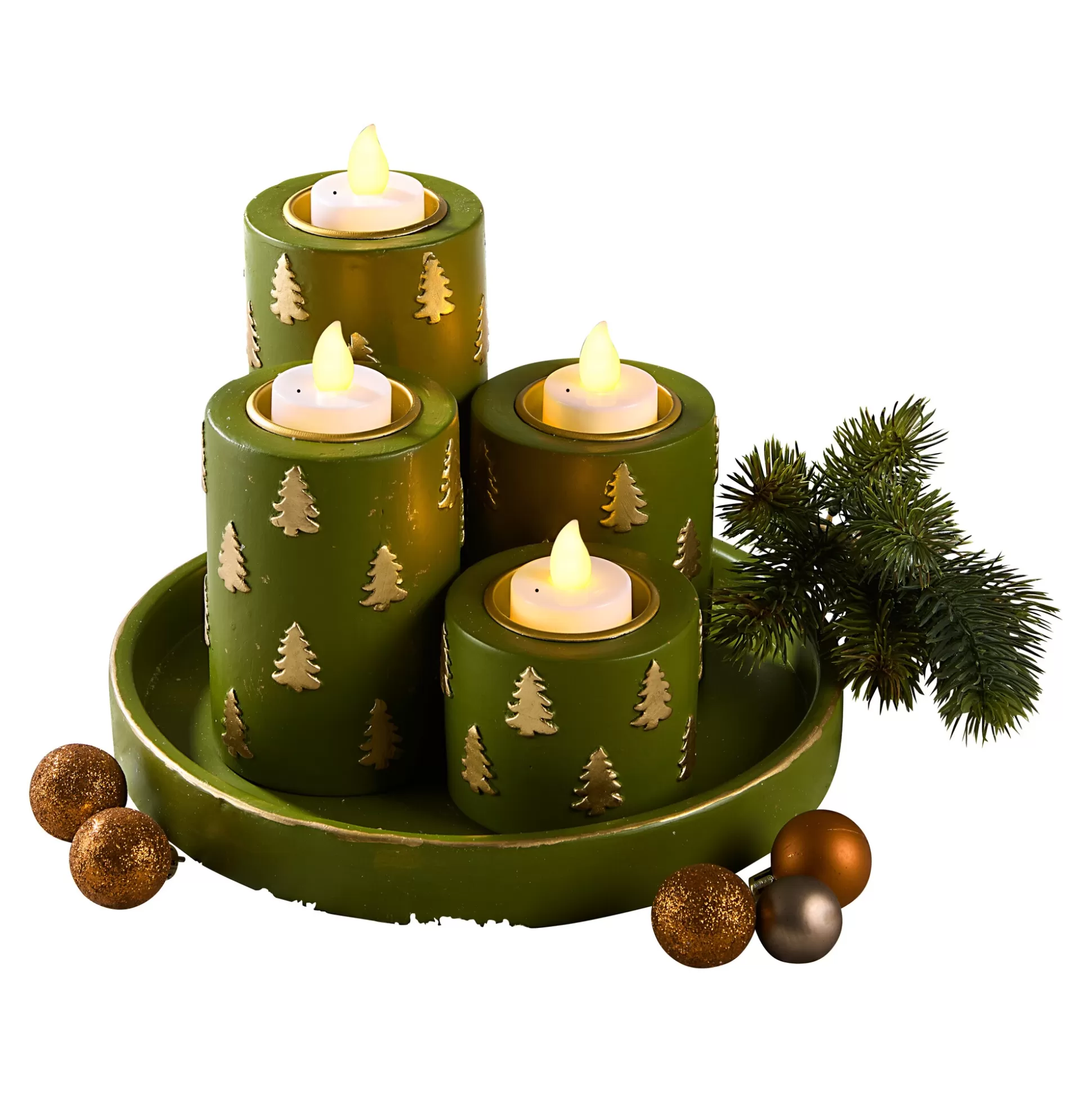 Kerstdecoraties^* Aanblaas-Theelichtjes, 4 Stuks