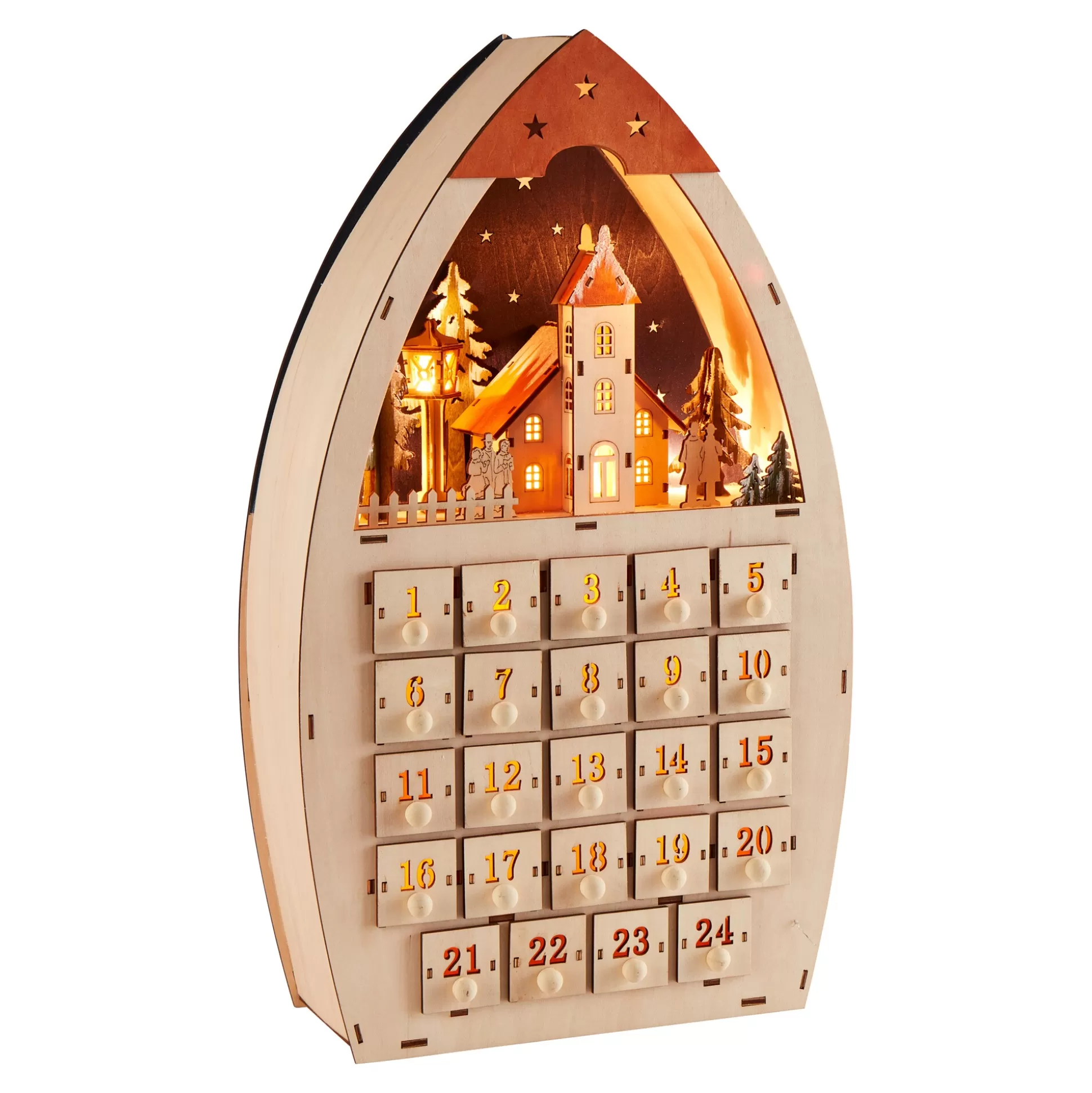 Kerstdecoraties^viva domo Adventskalender Met Led-Licht Kerstverhaal