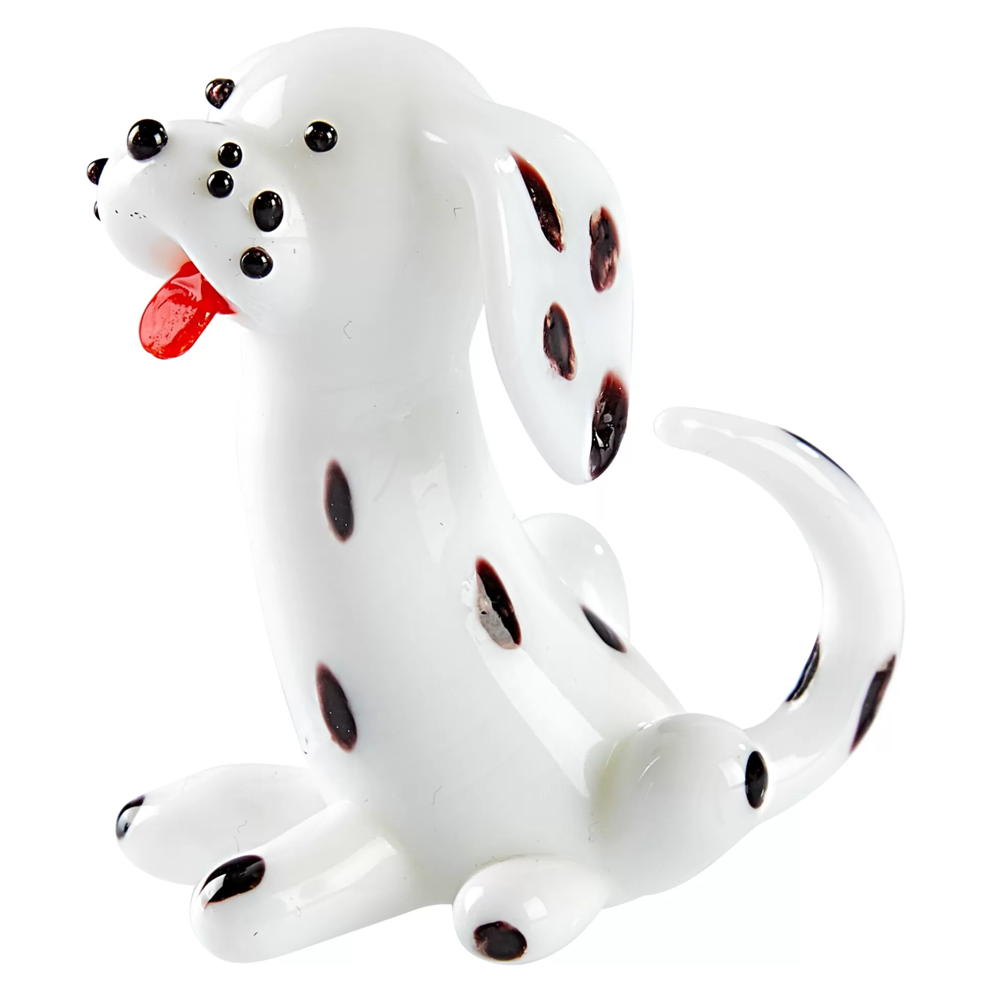 Decoratiefiguren^* Glazen Hondje "Dalmatier"