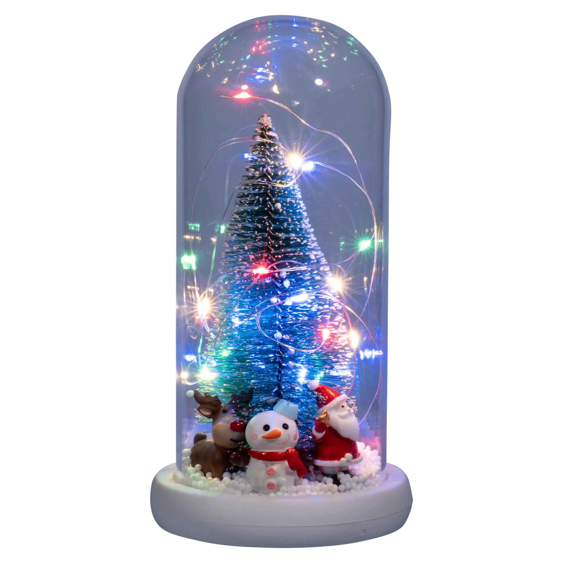 Decoratiefiguren^viva domo Glazen Led-Stolpje "Winterplezier"