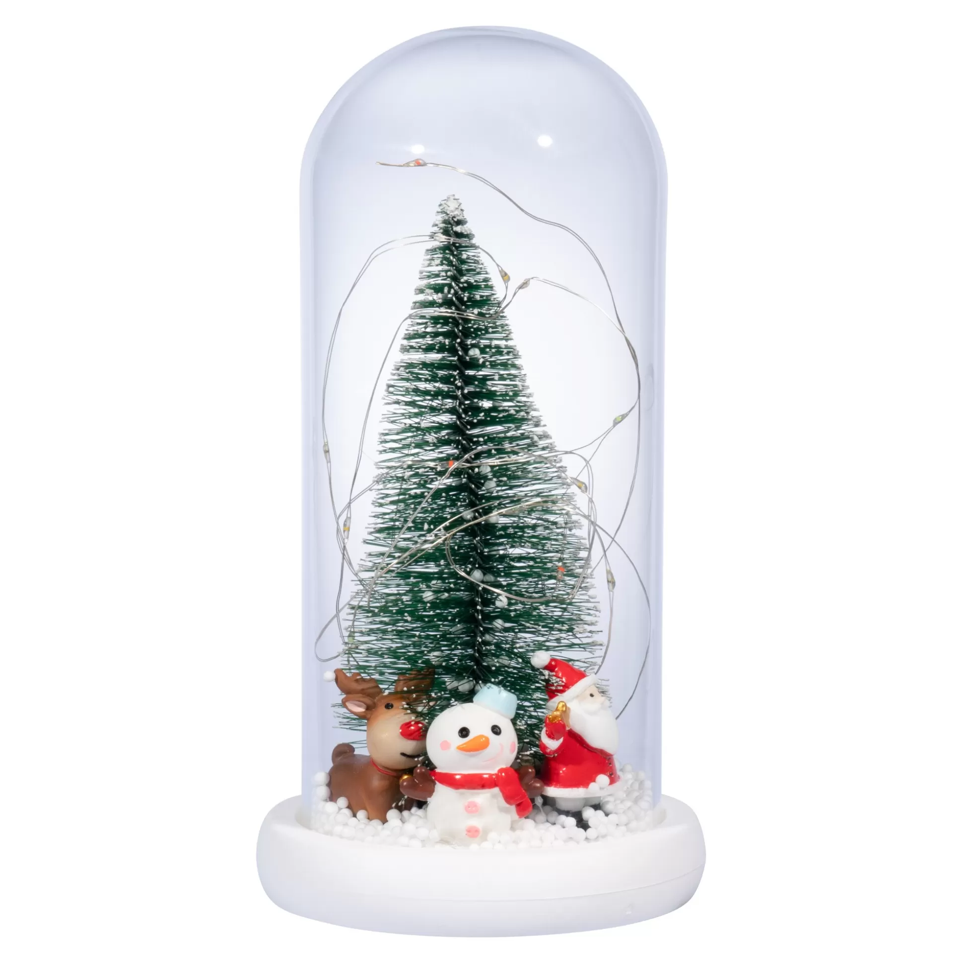 Decoratiefiguren^viva domo Glazen Led-Stolpje "Winterplezier"