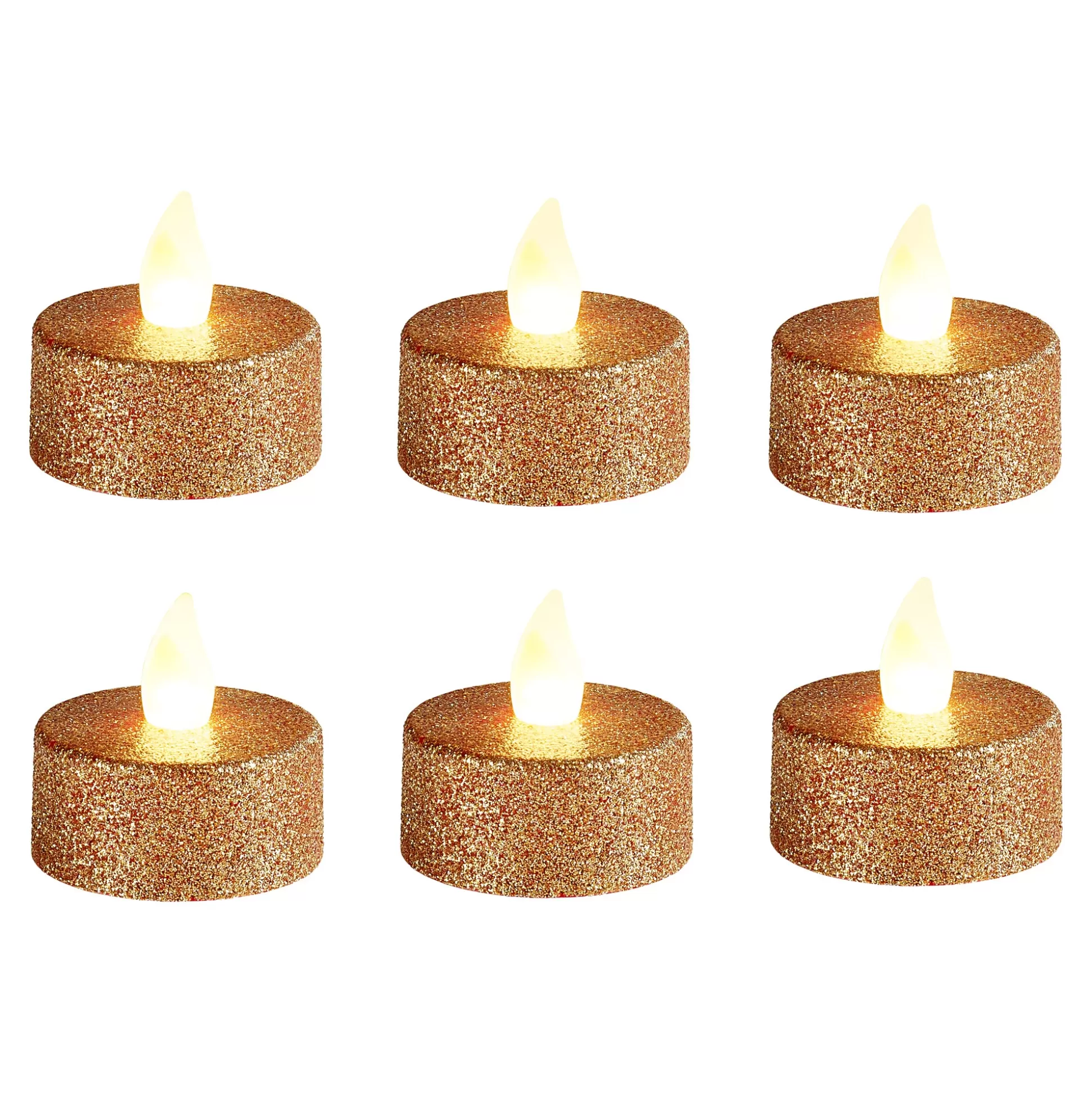 Kerstdecoraties^* Led-Theelichtjes Goud 4 Stuks + 2 Gratis