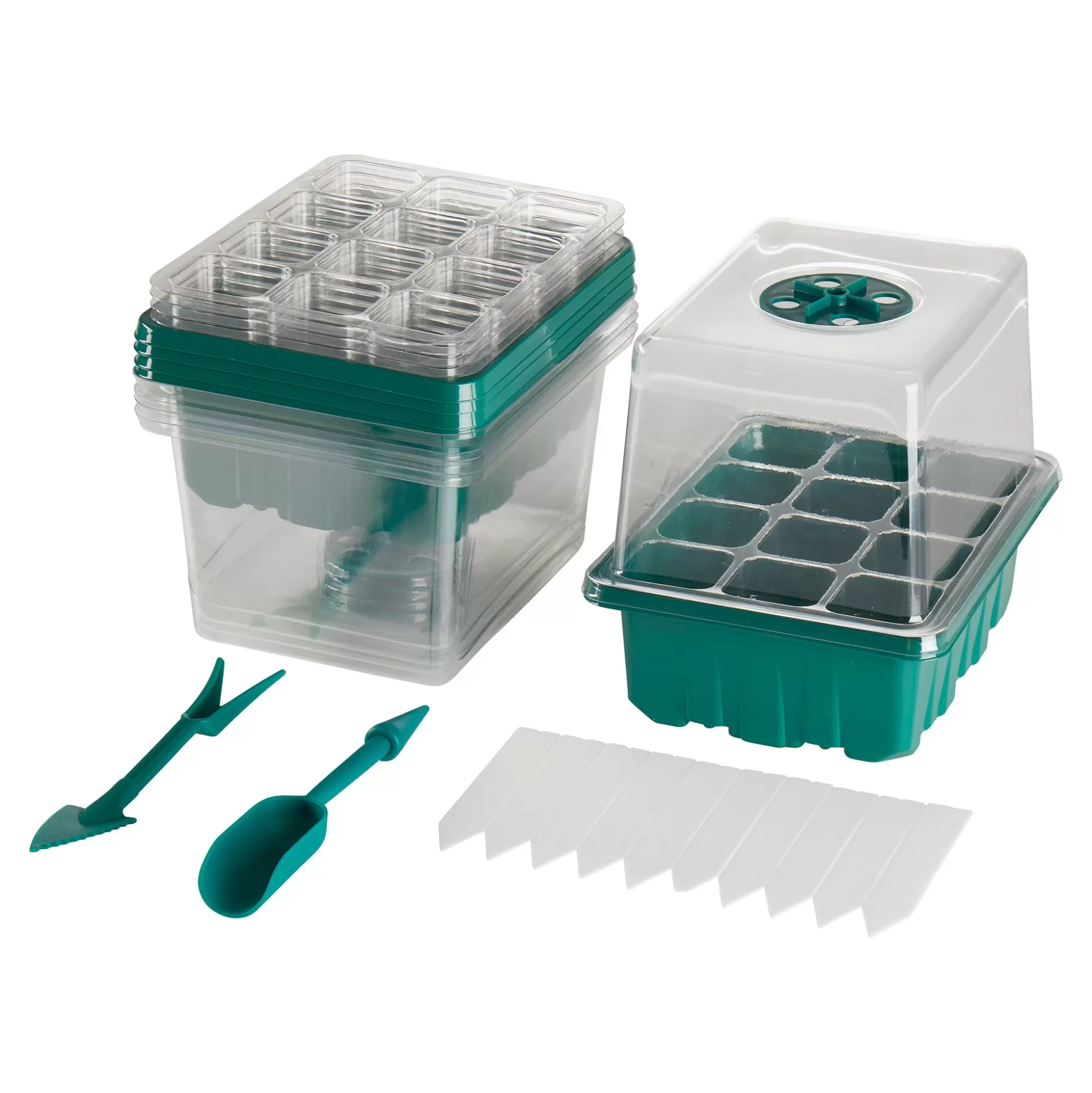 Plantaccessoires^genialo Mini-Broeikas-Set, 5-Delig + Gratis Plantgereedschap En Plantenlabels