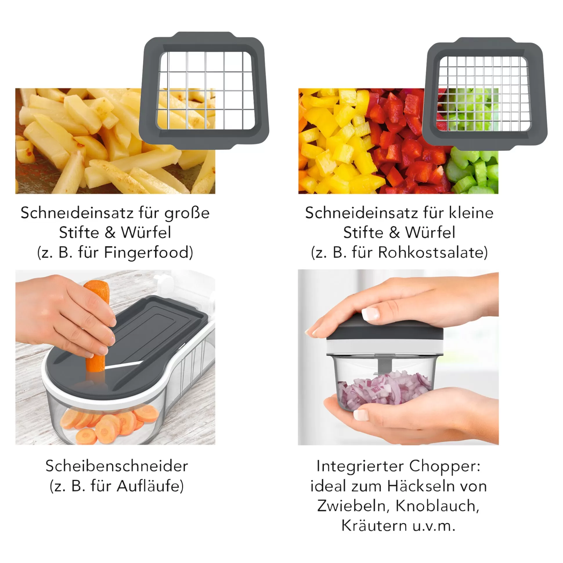 Groentesnijders^Maxxmee Multisnijder "Chop'N Slice Plus", 12-Delig