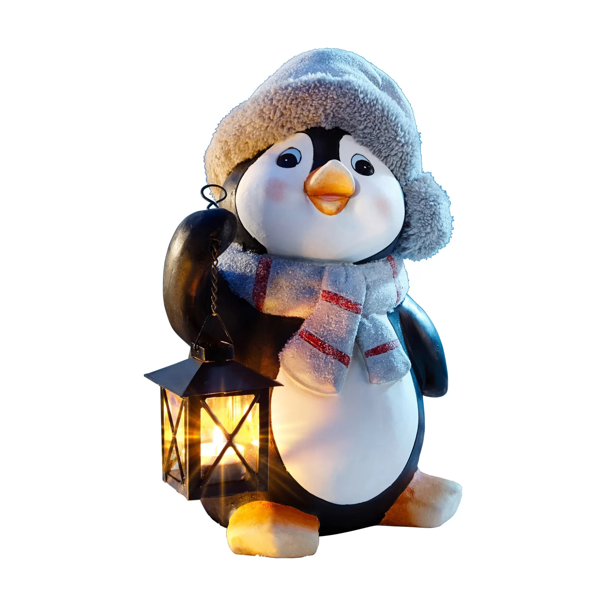 Kerstdecoraties^* Pinguin "Fridolin" Met Lantaarn