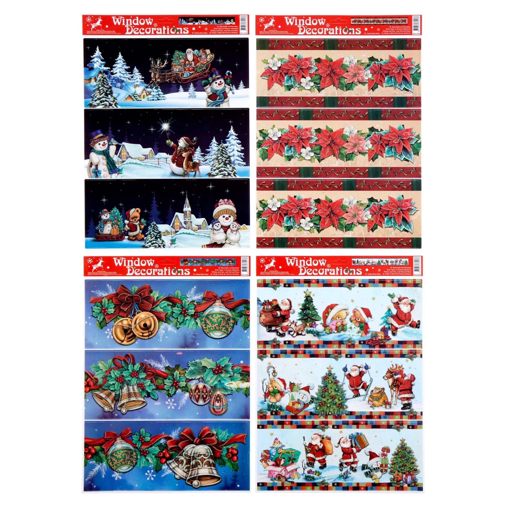 Kerstdecoraties^viva domo Raamstickers, 4 Stroken