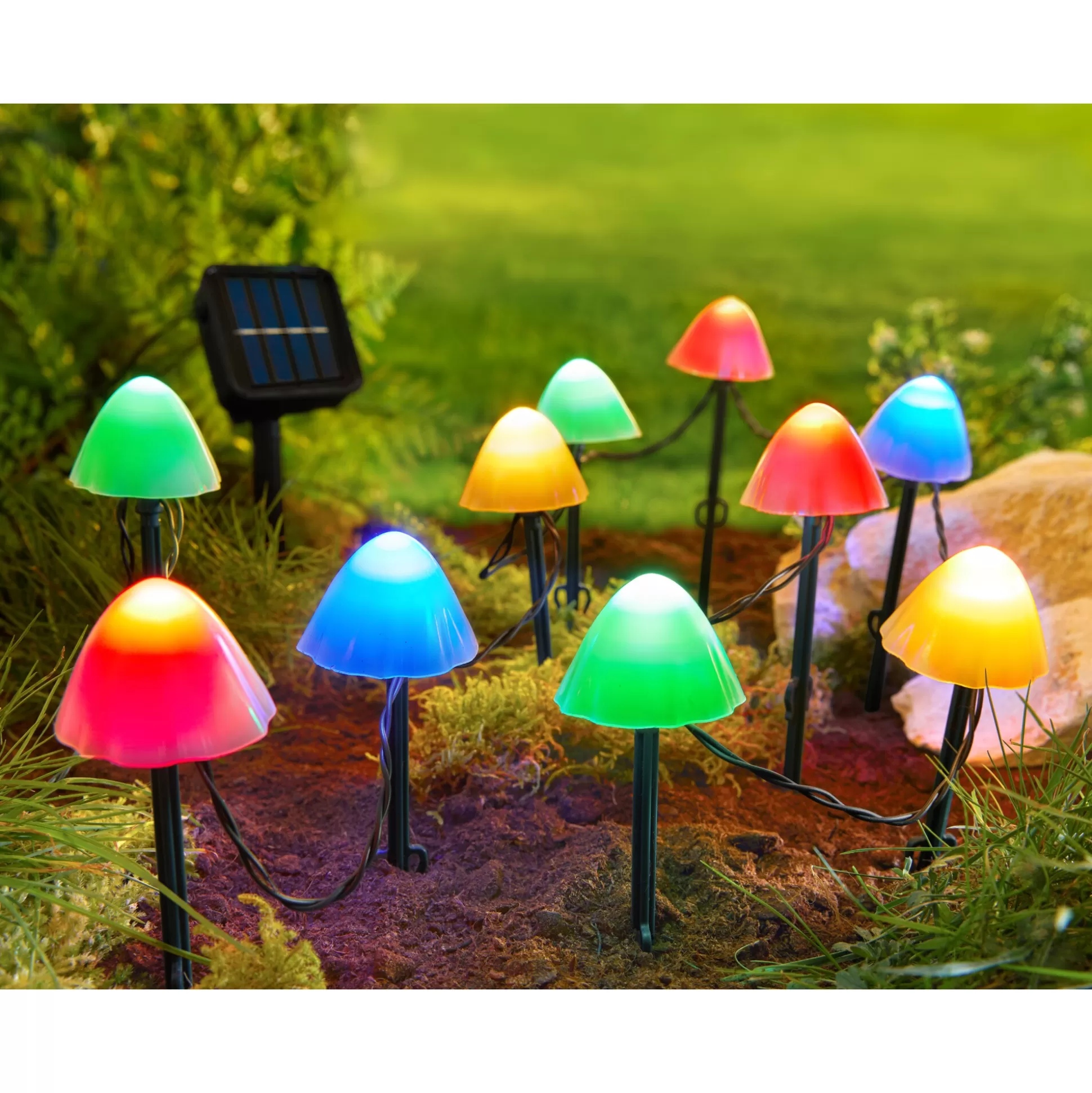 Tuindecoratie^viva domo Solar Paddenstoelen, 10 Stuks