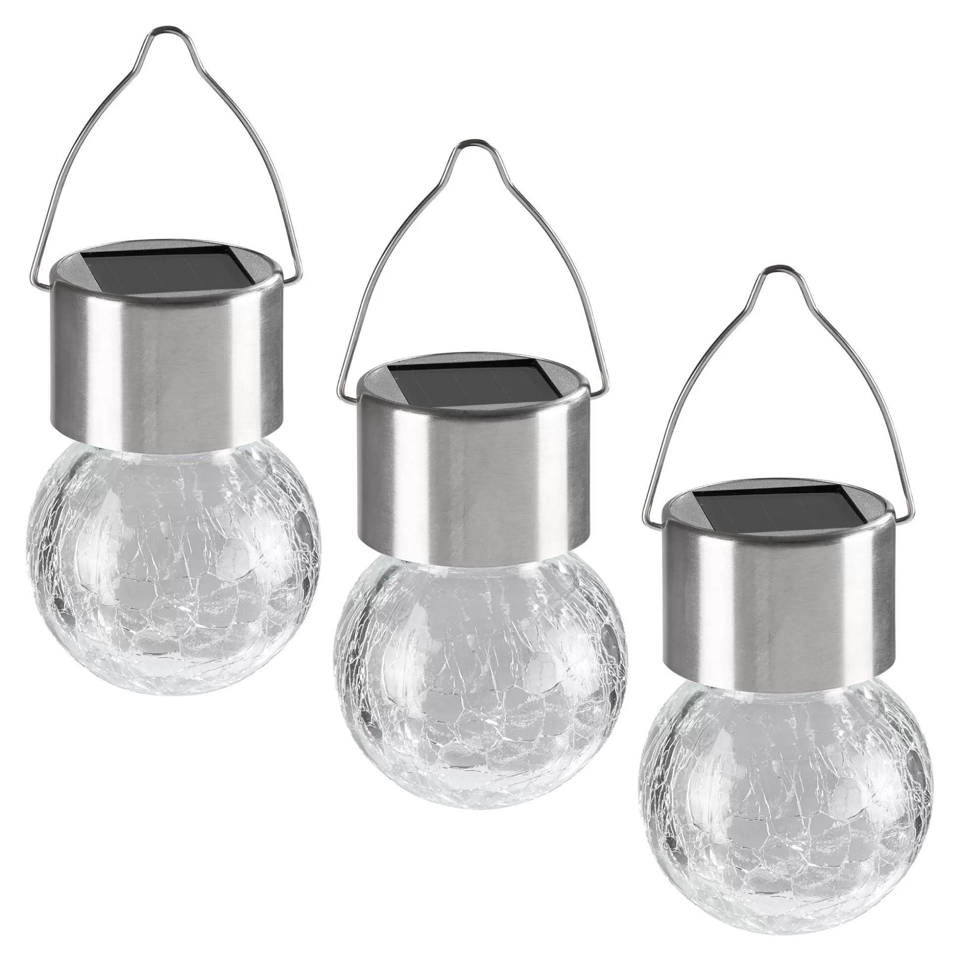 Tuindecoratie^genialo Trio Glazen Solar Hanglampen Multicolor, 3 Stuks